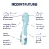 Satisfyer - Vibromasseur à air pulsé connecté - silicone bleu