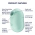 Satisfyer Pro To Go 2 - Stimulateur Clitoridien Rechargeable à Air Pulsé (Menthe)