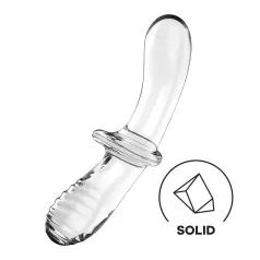   Satisfyer Double Crystal - gode double extrémité - verre transparent