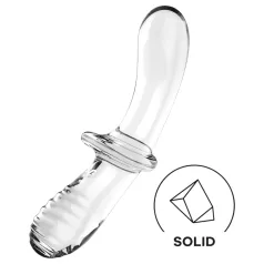   Satisfyer Double Crystal - gode double extrémité - verre transparent
