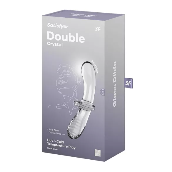Satisfyer Double Crystal - gode double extrémité - verre transparent
