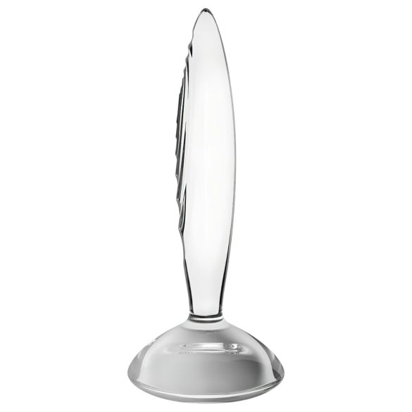 Satisfyer Sparkling Crystal - gode en verre nervuré - transparent