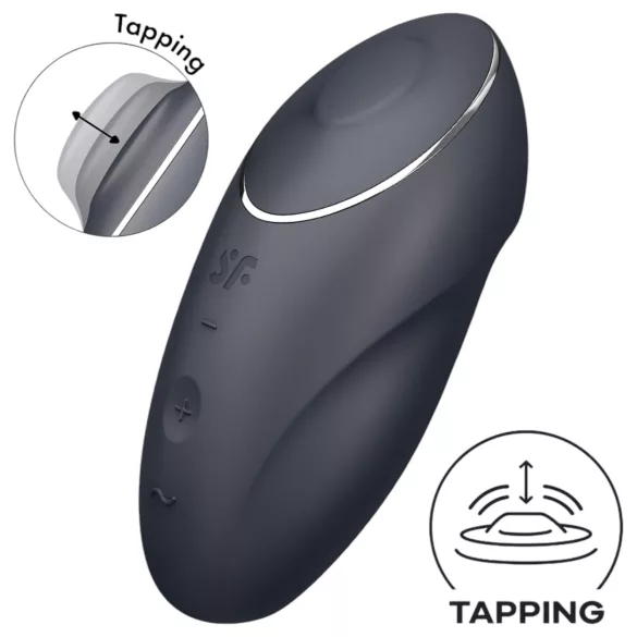 Satisfyer - vibromasseur clitoridien 2en1 Tap & Climax 1 - noir