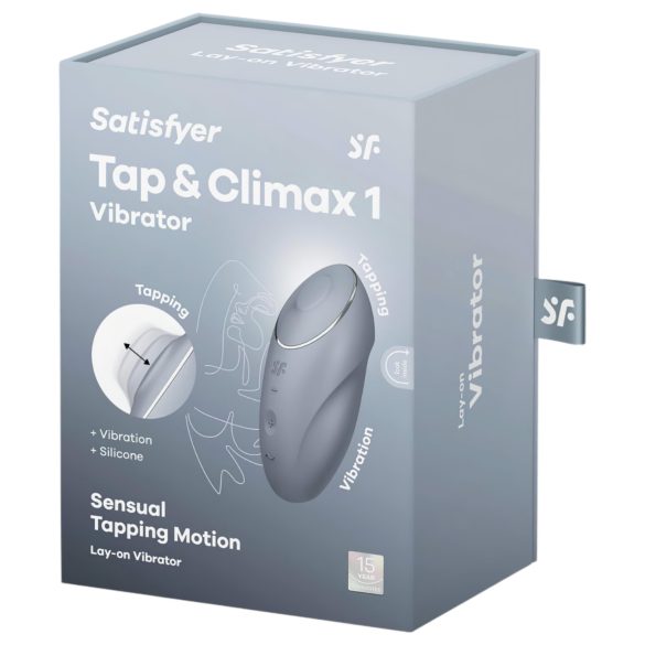 Satisfyer - Vibromasseur clitoridien 2en1 Tap & Climax 1 - silicone gris