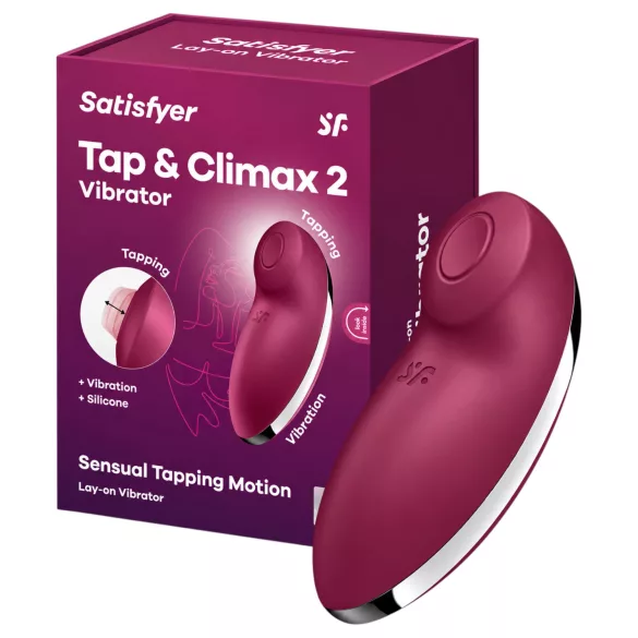Satisfyer Tap & Climax 2 - stimulateur clitoridien et vibromasseur 2‑en‑1 (rouge)