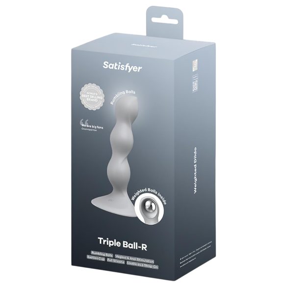 Satisfyer - Dildo à billes - Perles stimulantes - Silicone gris