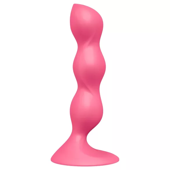 Satisfyer Triple Ball-R - plug anal perlé vibrant - silicone rose