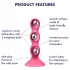 Satisfyer Triple Ball-R - plug anal perlé vibrant - silicone rose