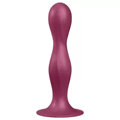   Satisfyer Double Ball-R - gode ventouse lesté - silicone rouge