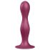 Satisfyer Double Ball-R - gode ventouse lesté - silicone rouge