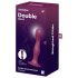 Satisfyer Double Ball-R - gode ventouse lesté - silicone rouge
