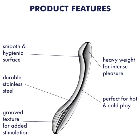 Satisfyer Pure Gravity 1 - gode nervuré - acier inoxydable argent