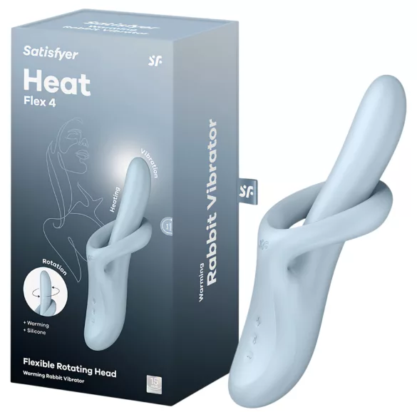 Satisfyer Heat Flex 4 - vibromasseur chauffant avec branche clitoridienne (bleu)