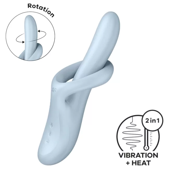 Satisfyer Heat Flex 4 - vibromasseur chauffant avec branche clitoridienne (bleu)