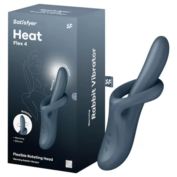 Satisfyer Heat Flex 4 - vibromasseur chauffant avec bras clitoridien (gris)