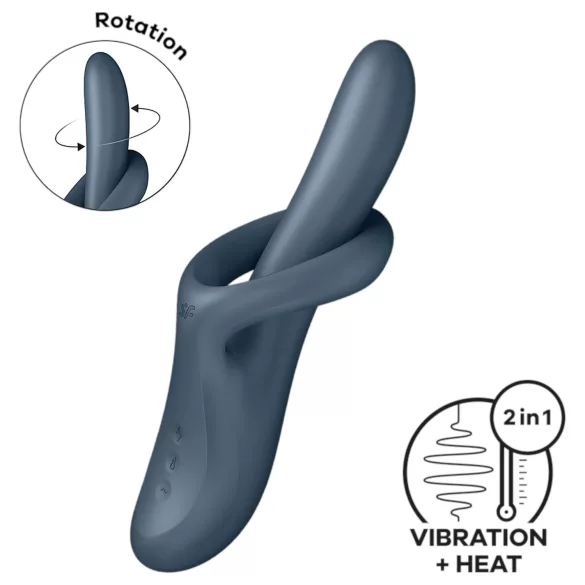 Satisfyer Heat Flex 4 - vibromasseur chauffant avec bras clitoridien (gris)