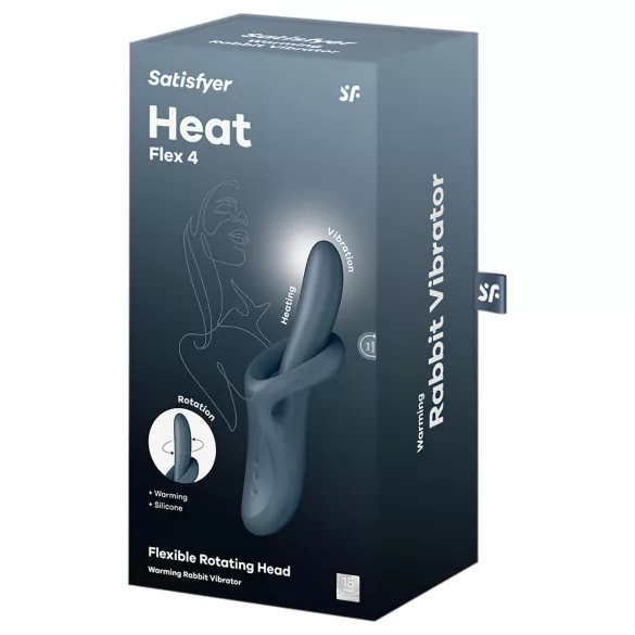 Satisfyer Heat Flex 4 - vibromasseur chauffant avec bras clitoridien (gris)