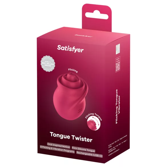 Satisfyer - stimulateur clitoridien langue rotative - silicone rose