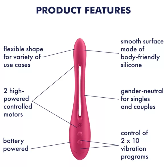 Satisfyer - vibromasseur couple flexible - silicone rose