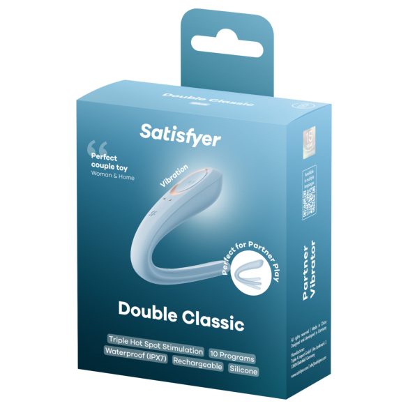 Satisfyer Double Classic - vibromasseur pour couple (bleu)