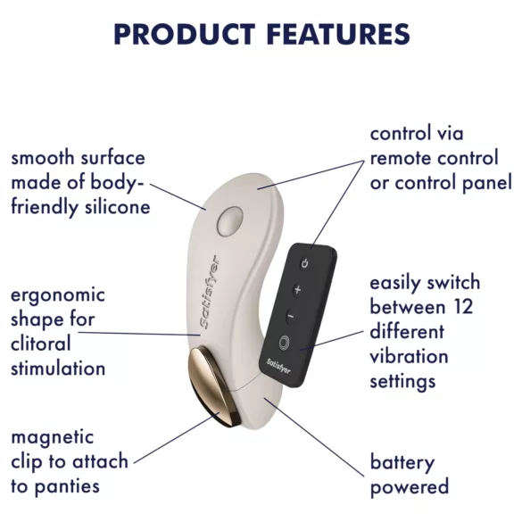 Satisfyer Little Secret - vibromasseur pour culotte portable (blanc)