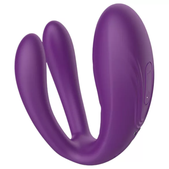 Mrow - vibromasseur couple 3 moteurs étanche rechargeable - silicone violet