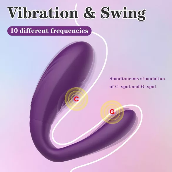 Mrow - vibromasseur couple 3 moteurs étanche rechargeable - silicone violet