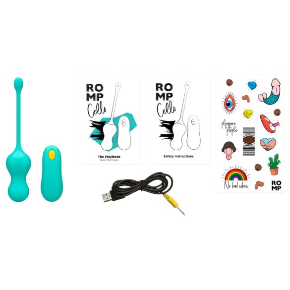 ROMP Cello - boules de geisha vibrantes télécommande - silicone vert