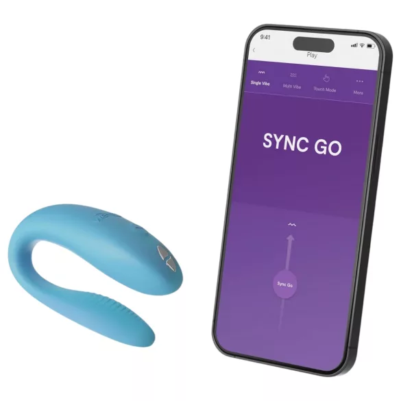 We-Vibe Sync Go - vibromasseur couple connecté rechargeable - turquoise