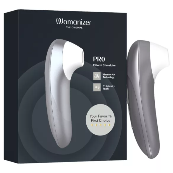 Womanizer Pro - stimulateur clitoridien à ondes d’air (gris)