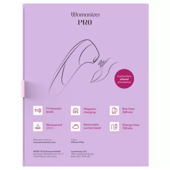 Womanizer Pro - stimulateur clitoridien à ondes d’air (rose)