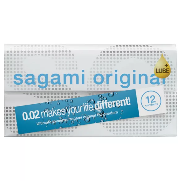 Sagami Original 0.02 - préservatif extra lubrifié - 55mm - boîte de 12