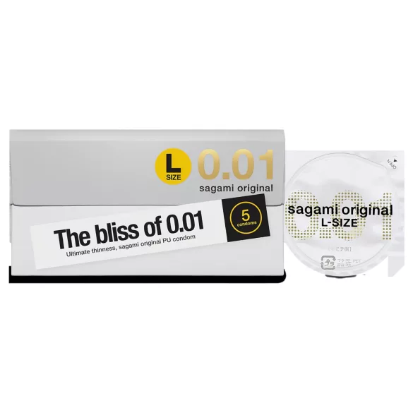 Sagami Original 0.01 L - préservatif ultra-fin - 58mm - boîte de 5