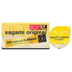  Sagami Original 0,02 XL - préservatif grande taille - 61mm - boîte de 6