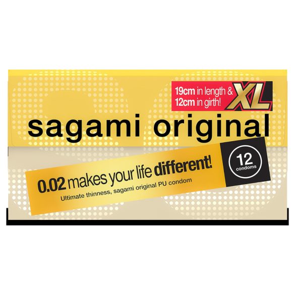 Sagami Original 0,02 XL - préservatif grande taille - 61mm - boîte de 12