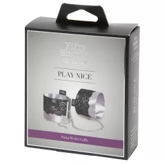 Fifty Shades of Grey - menottes en satin - argent