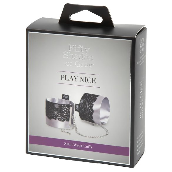Fifty Shades of Grey - menottes en satin - argent