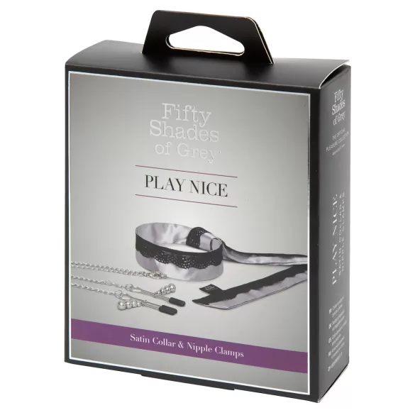 Fifty Shades of Grey - pince-tétons avec collier - métal argenté