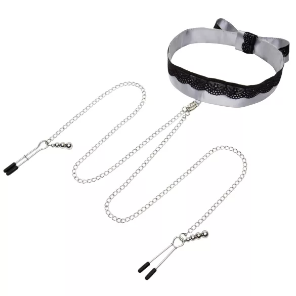 Fifty Shades of Grey - pince-tétons avec collier - métal argenté