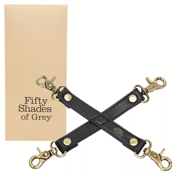 Fifty Shades of Grey - harnais de bondage croisé - cuir noir