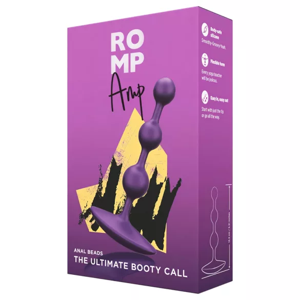 ROMP - plug anal à perles - silicone violet