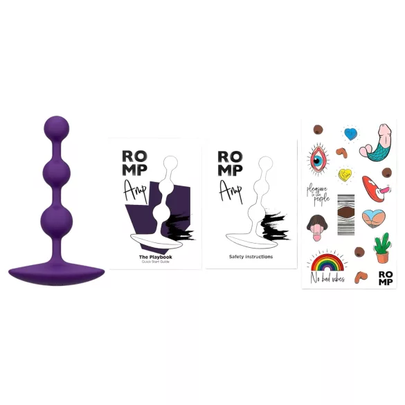 ROMP - plug anal à perles - silicone violet
