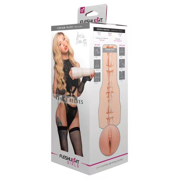 Fleshlight Kenzie Reeves Creampuff - vagin artificiel réaliste (couleur chair)