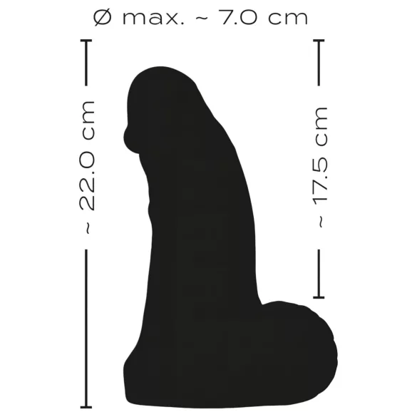 Realistixxx Real Giant - gode ceinture réaliste avec testicules - 22 cm - noir