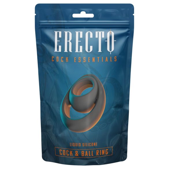Erecto - Anneau pénis et testicules - silicone noir