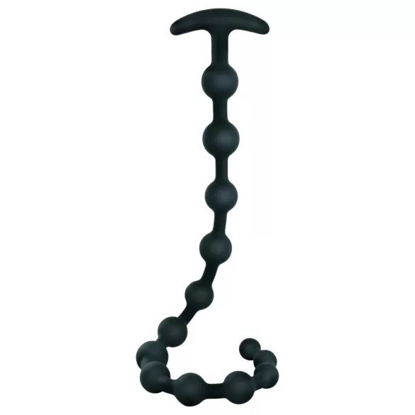 Black Velvets - plug anal à perles - silicone noir