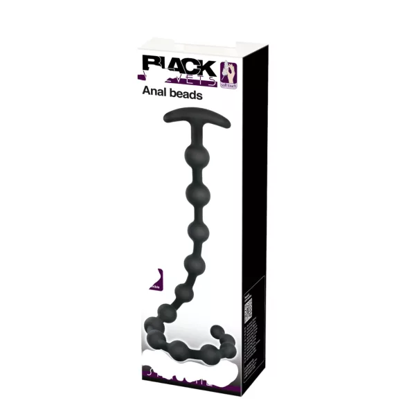 Black Velvets - plug anal à perles - silicone noir