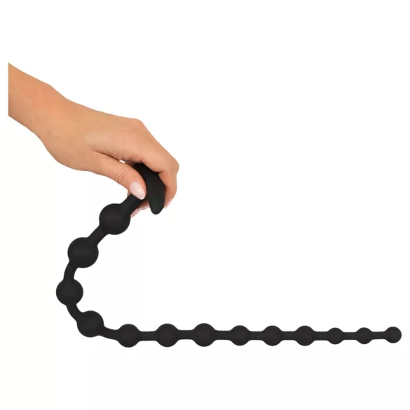 Black Velvets - plug anal à perles - silicone noir