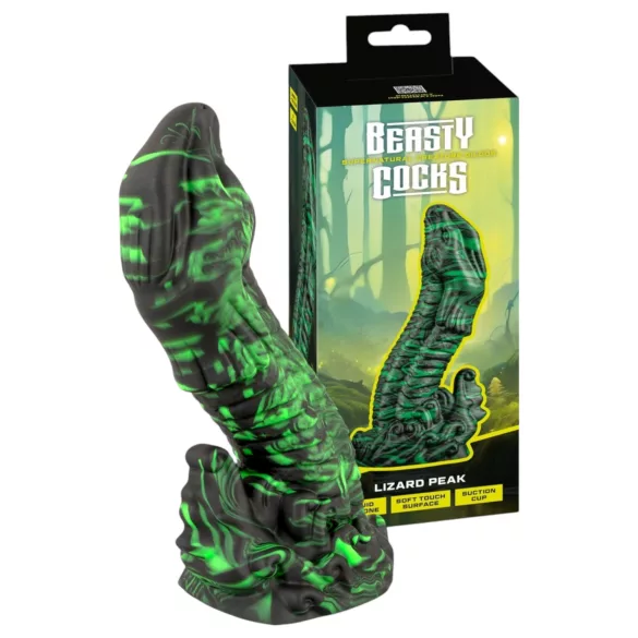Beasty Cocks - gode pénis lézard réaliste - silicone vert noir