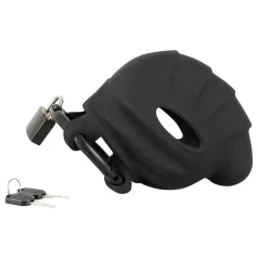 Black Velvets - cage pénis et testicules - silicone noir